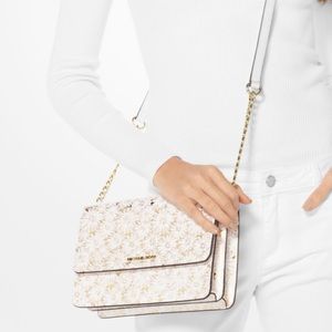 Michael Kors crossbody metallic floral print- NWOT